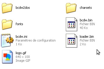 contenu du répertoire bcdw