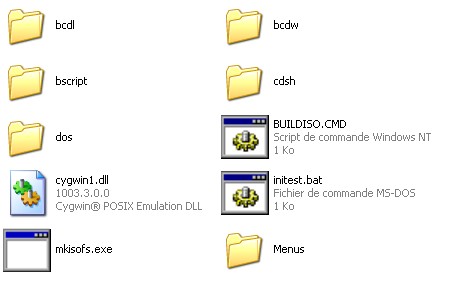 contenu du répertoire RescueCD