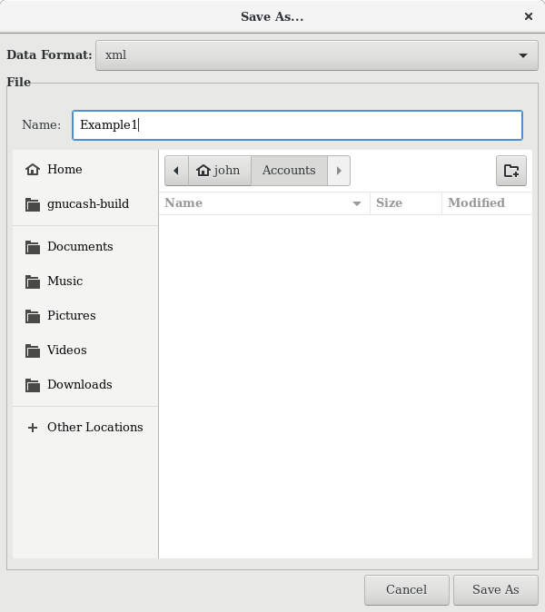 Enregistrer l'écran lorsque XML ou sqlite3 est sélectionné