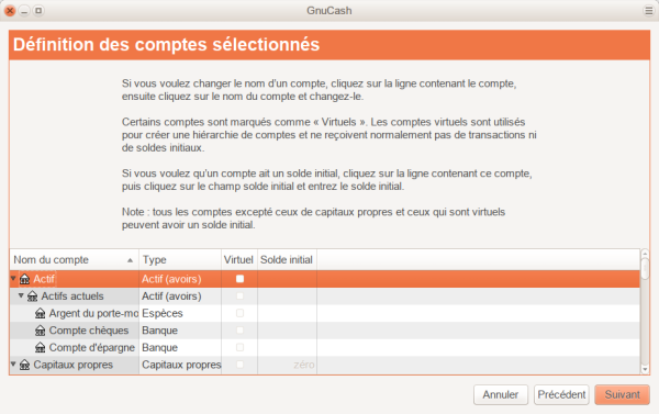 Assistant de configuration de la nouvelle hiérarchie de comptes - Configurer