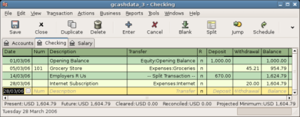 Première étape: créer une transaction planifiée à partir du grand livre